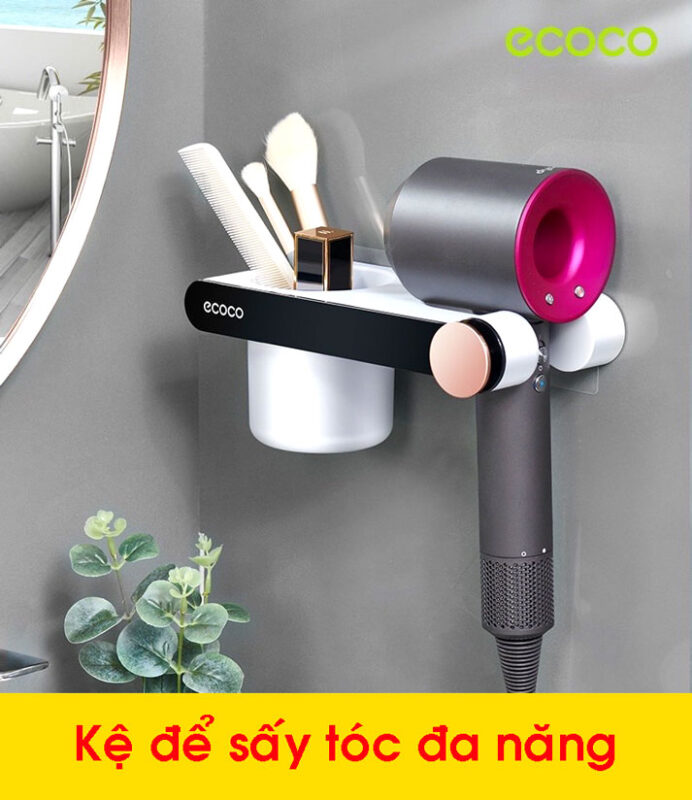 Kệ Để Máy Sấy Tóc Dán Tường Ecoco E2208 Cao Cấp Siêu Bền Tiện Lợi 10 ke de may say toc