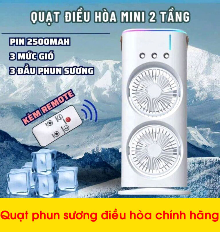 {Cao Cấp} Quạt Phun Sương Điều Hòa Hơi Nước Mini 2 Tầng Tích Điện Nhật Bản, Làm Mát Cấp Ẩm, Hoạt Động Ếm Ái, Tiết Kiệm Điện, Thiết Kế Nhỏ Gọn, Không Gây Tiếng Ổn, Dùng Điều Hòa Nên Có 1 Cái Cấp Ẩm An Toàn Cho Bé Người Thân Ngăn Ngừa Viêm Họng Viêm Xoang, Xuất Xứ Nhật Bản, Mẫu Mới 2026. 13 quat hoi nuoc mini 28