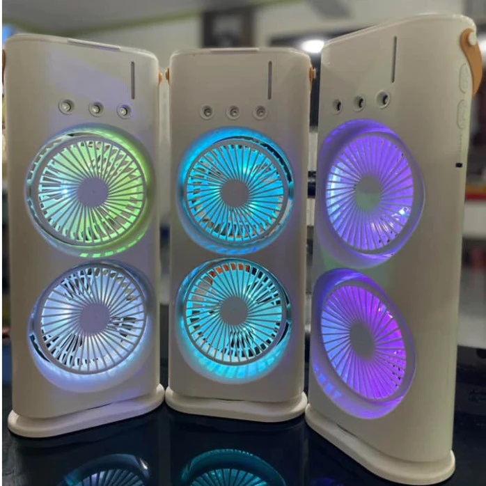 {Cao Cấp} Quạt Phun Sương Điều Hòa Hơi Nước Mini 2 Tầng Tích Điện Nhật Bản, Làm Mát Cấp Ẩm, Hoạt Động Ếm Ái, Tiết Kiệm Điện, Thiết Kế Nhỏ Gọn, Không Gây Tiếng Ổn, Dùng Điều Hòa Nên Có 1 Cái Cấp Ẩm An Toàn Cho Bé Người Thân Ngăn Ngừa Viêm Họng Viêm Xoang, Xuất Xứ Nhật Bản, Mẫu Mới 2026. 20 quat phuong suong 2 tang 5