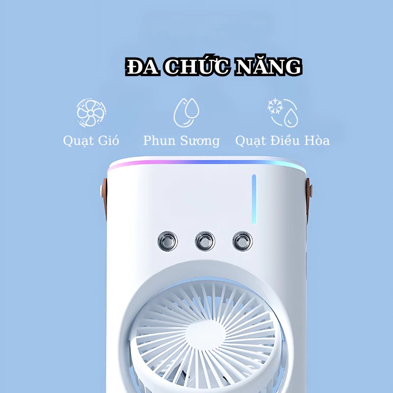{Cao Cấp} Quạt Phun Sương Điều Hòa Hơi Nước Mini 2 Tầng Tích Điện Nhật Bản, Làm Mát Cấp Ẩm, Hoạt Động Ếm Ái, Tiết Kiệm Điện, Thiết Kế Nhỏ Gọn, Không Gây Tiếng Ổn, Dùng Điều Hòa Nên Có 1 Cái Cấp Ẩm An Toàn Cho Bé Người Thân Ngăn Ngừa Viêm Họng Viêm Xoang, Xuất Xứ Nhật Bản, Mẫu Mới 2026. 18 quat phuong suong 2 tang 7