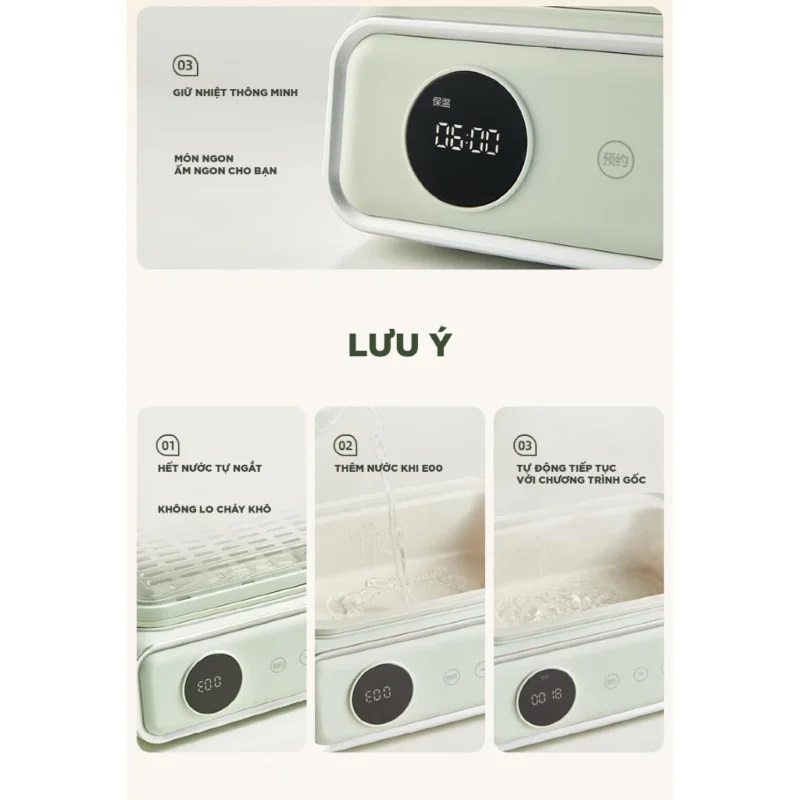 Nồi Hấp Kiêm Nồi Lẩu Điện Đa Năng BEAR DZG-P20W6 Dung Tích 15,5L 12 noi lau hap dien bear 4
