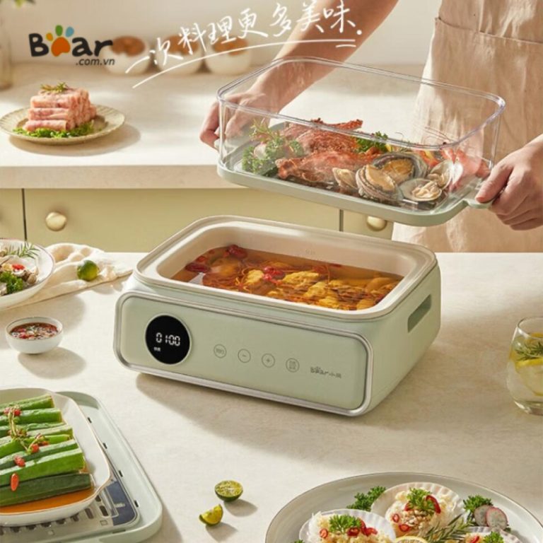 Nồi Hấp Kiêm Nồi Lẩu Điện Đa Năng BEAR DZG-P20W6 Dung Tích 15,5L 11 noi lau hap dien bear 5
