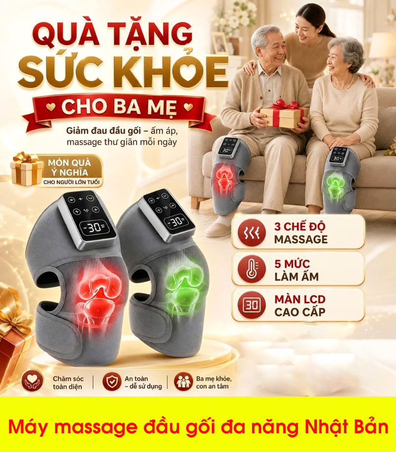 {Cao Cấp} Máy Massage Đầu Gối Đai Đeo Mát Xa Ngải Cứu Làm Nóng, Làm Nóng Nhanh Hỗ Trợ Giảm Đau Nhức Gối, Bả Vai, Cánh Tay, Quà Tặng Ông Bà Bố Mẹ Người Thân, Được Nhiều Khách Hàng Lựa Chọn, Xuất Xứ Nhật Bản, Mẫu Mới 2026. 2 may massage dau goi 15