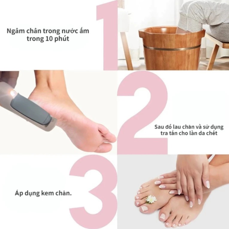 {Cao Cấp} Máy Chà Gót Chân 2 Đầu Mài Tẩy Tế Bào Chết, Thiết Kế Nhỏ Gọn, Sạc Pin Tiện Lợi, Chăm Sóc Gót Chân Tại Nhà Hiệu Quả, Được Nhiều Khách Hàng Lựa Chọn, Xuất Xứ Nhật Bản, Mẫu Mới 2026. 17 may cha got chan 2